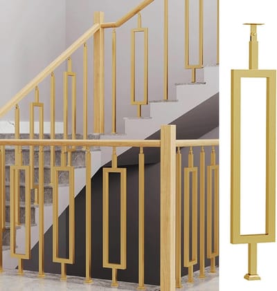 Trapleuning Paal - Baluster Spindel - Veiligheid Binnen - Verstelbare Hoekhouder - 85 cm - Goud