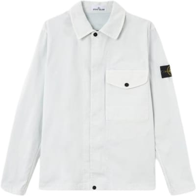 Stone Island Collection Printemps Été SS26 Design à Poche Unique Polyvalent Confortable Chemise à Manches Longues Chemises Unisexes L1S151200001S0004-V0141 L white