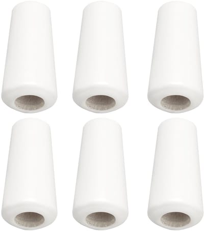JHUBERS- Jaloezieën Houten Hanger 6 Stuks - Trekkoord Hanger - Vaasvormige Hanger - 36x17mm - Geschikt voor Touw tot 4mm - Wit Hout - Gordijnhanger