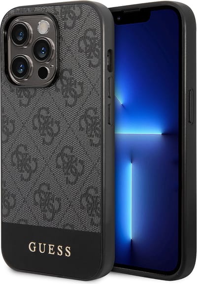 GUESS GUHCP14XG4GLGR iPhone 14 Pro Max 6.7" grey/grey hard case 4G Stripe Collection