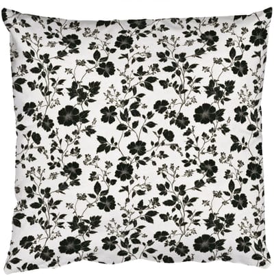 Sierkussens - Kussentjes Woonkamer - 50x50 cm - Bloemen - Dessin - Zwart