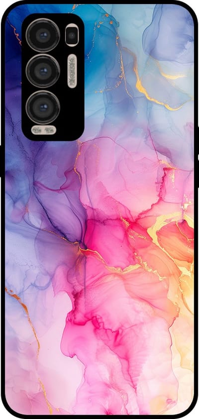 Smartphonica Telefoonhoesje Geschikt voor Oppo Find X3 Neo met marmer opdruk - TPU backcover case marble design - Regenboog geschikt voor Oppo Find X3 Neo