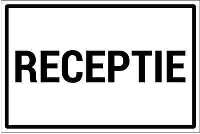 Receptie bord | gecoat dibond materiaal | 30 x 20 cm