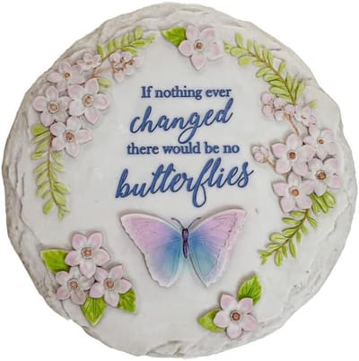 Decoratieve Stapsteen - Tuin Decoratie - Pad Aanleggen - Met Vlinder Design - 25cm Diameter