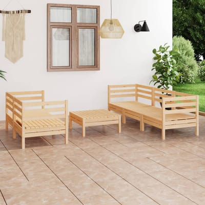 vidaXL - 6-delige - Loungeset - massief - grenenhout