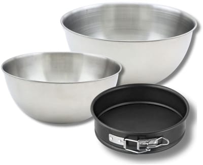 Bakkerset met mini taartvorm 16 cm, 2 mengkommen en 1 spatel Zenker