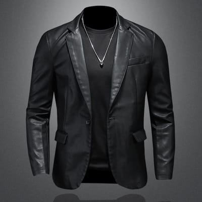 Nieuw Trendy Slim-Fit Leren Jas Pak Heren Leren Jas Casual Klein Pak Heren Koreaanse Stijl Modieus Jasje 5XL