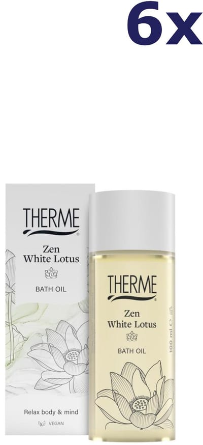 Therme Zen White Lotus Badolie - 6 x 100 ml - Voordeelverpakking