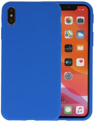 Premium Color Bescherming Telefoonhoesje - Backcover Hoesje - Achterkant Hoesje - Geschikt voor iPhone Xs Max - Blauw