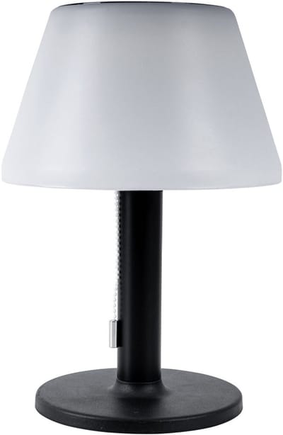 Kynast Tafellamp op zonne-energie | warm licht | dimmer | zwarte voet Solarlamp | buitenlamp met 10 LEDs LED tafellamp Ø20cm x 28cm