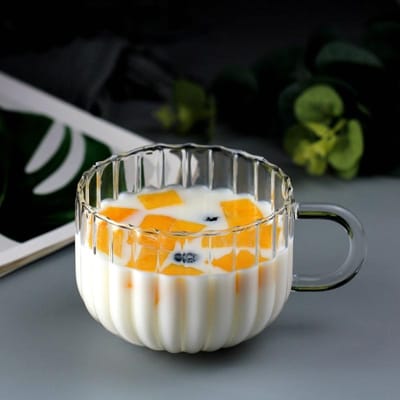 Creatieve Glazen Beker Sap Drank Koffiekop 400ml Pompoenvormig Phnom Penh Ontbijt Thee Melk Waterbeker Transparante Mok voor Cadeaus 400ml orange