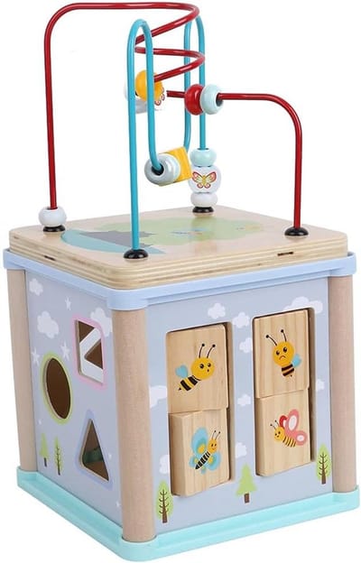 Houten Bouwblokken - Educatief Speelgoed - Motorische Vaardigheden - Verf op waterbasis - 15 cm rek - Multicolor