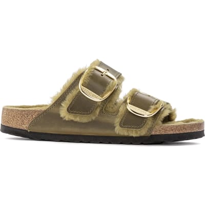 Dames muiltjes Birkenstock Arizona Big Buckle Shearling Oiled Leather