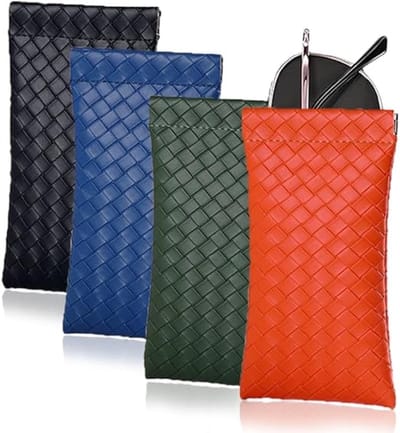 Zachte brillenetuis - 4 stuks - Draagbare zonnebrillenkoker - Waterbestendig Hoesje - Draagbare bescherming - Brillenkoker - Geschikt voor brillen en zonnebrillen - 17.7*9.7CM