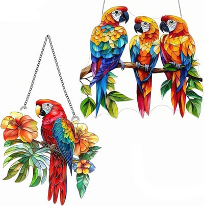 Kleurige Zonnevanger van Gehard Glas, Hummingbird Acryl Hangdecoratie voor Raam, Tuinornamenten en Cadeau voor Thuisdecoratie