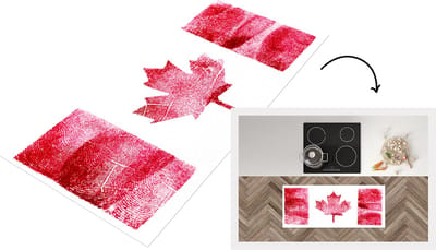 Keukenloper - Loper keuken - De nationale vlag van Canada gemaakt van duimafdrukken - 120x50 cm - Keukenloper vinyl