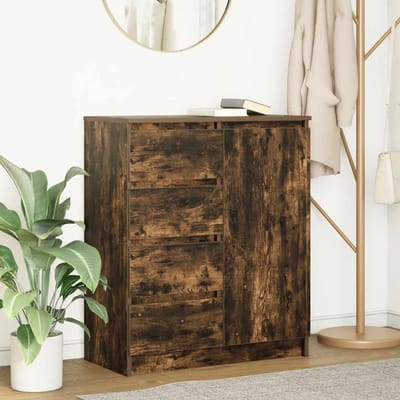 vidaXL - Dressoir - met - lades - 71x35x84 - cm - spaanplaat - gerookt - eiken
