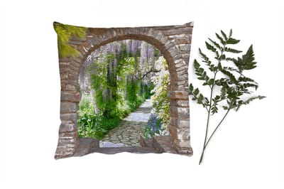 Sierkussens - Kussentjes Woonkamer - 40x40 cm - Bos - Doorkijk - Stenen - Pad