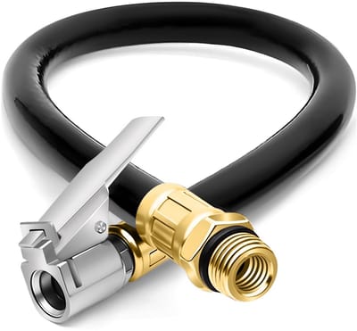 Dailygoods - 2 stuks bandenpomp slang, ventielverlengset, 38 cm bandenvulslang, autoventieladapter, bandenpomp geijkt, reserveslang voor luchtpomp, voor auto, fiets, motorfiets, bandenpomp
