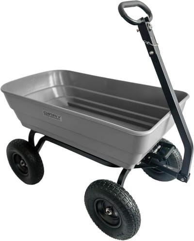 Kiepwagen Tuin - Handkar Werktuig - Zwaar Werk Buiten - Snelontlading Handgreep - 453 kg Capaciteit - Grijs