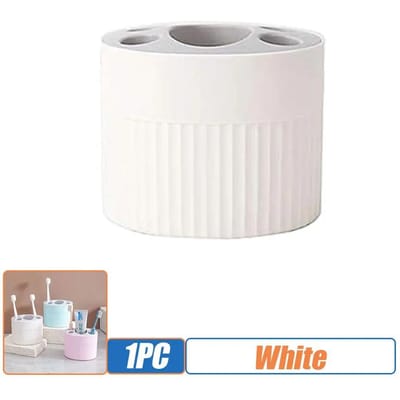 1 support pour brosse à dents et dentifrice, étui pour brosse à maquillage, support pour brosse à dents électrique, organisateur, boîte d'accessoires de salle de bain blanc