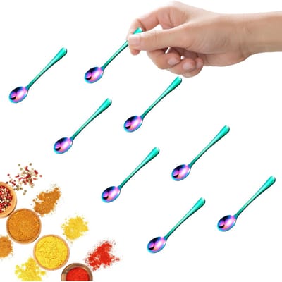Cosensi- Kruidenlepels 8 stuks - Mini Formaat 7,5 CM - Roestvrij Staal - Herbruikbaar - Duurzaam - Perfect voor Specerijen - Lepels
