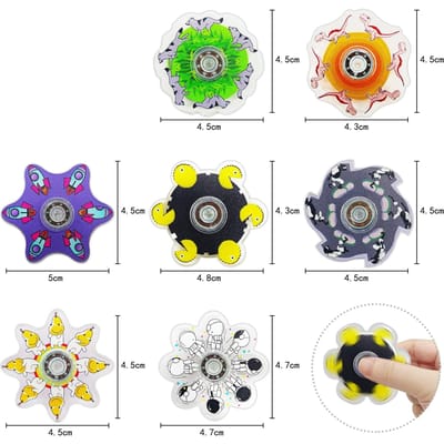 Hand Spinner Courant Petite Figure Gyroscope du Bout des Doigts Illusion Visuelle Jouet de Décompression Créatif Dynamique Rotatif pour Enfants gray