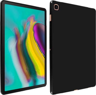 Avizar Hoesje Geschikt voor Samsung Galaxy Tab S5e Siliconen Flexibel Ultra Dun, Zwart