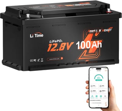 Lithium Accu - Energie Opslag - Camper Energie - Slimme Bluetooth BMS - 100Ah - Zwart