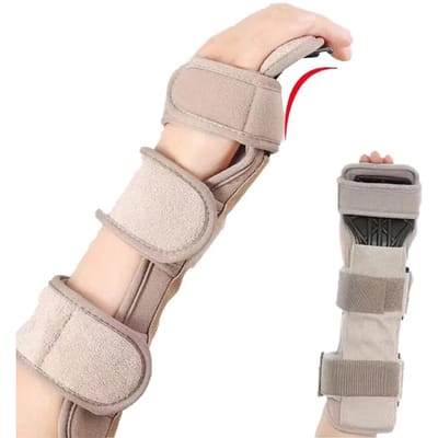 Beroerte Handbrace Ondersteuning Verstelbare Vinger Nacht Hand Spalk Ondersteuning Orthopedische Pols Peesontsteking Revalidatie Right-S wit
