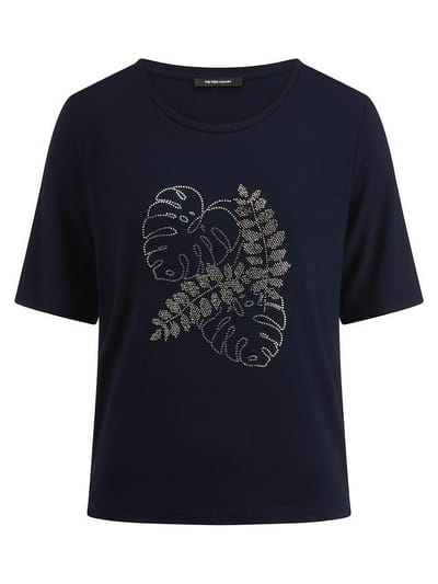 Shirt ronde hals Van Peter Hahn blauw