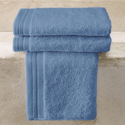De Witte Lietaer Gastendoekjes Contessa Santorini Blue - set 3 stuks - 40 x 60 cm - Blauw - Katoen