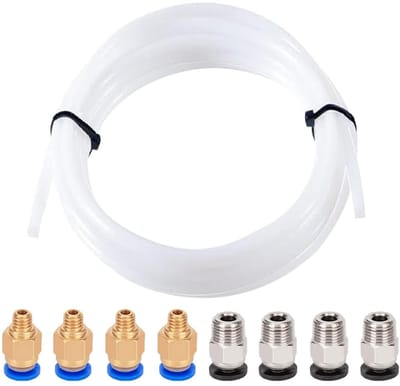 Dailygoody - 5 Meter Slang - Voor 3D-printer - Inclusief Pneumatische Stekkers - Wit - Flexibel en Duurzaam - Geschikt voor Diverse 3D-toepassingen