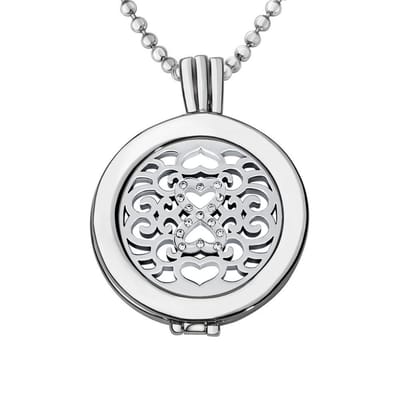 Quiges - Munthouder met Ketting en Munt 25mm Infinity Zirkonia - Zilverkleurig - EPRHZ040