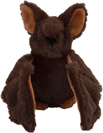 Nature Planet Pluche knuffel vleermuis - 16 cm - bruin - vleermuizen knuffels