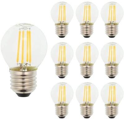 VITO LED Filament Kogellamp G45 E27 - 4W (vervangt 50W) - 520lm - 2700K - Ø45mm - 220-240V - Energiezuinig - 10 stuks