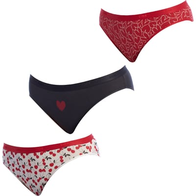 3er-Pack Slips aus Stretch-Baumwolle D4C17 für Damen