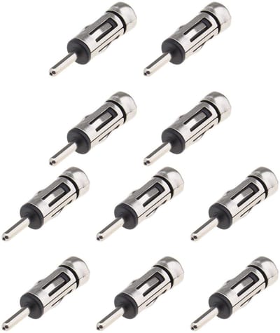 Dailygoody - Auto Antenne Adapter - Mannelijk naar ISO Vrouwelijk - Universele Antenne Connector - Zilver - Pack van 10 - Geschikt voor voertuigen...