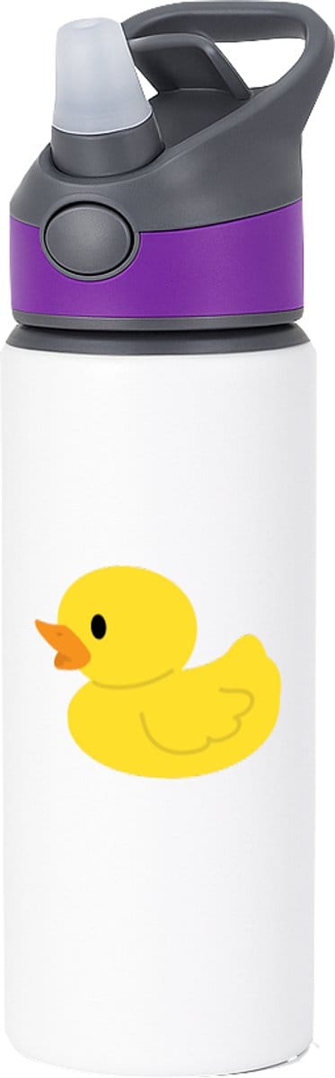 Hacebo® - Badeendjes waterfles met rietje paars - Bad eend - Dieren liefhebbers - Dieren - speelgoed - eenden - water fles - 650ML