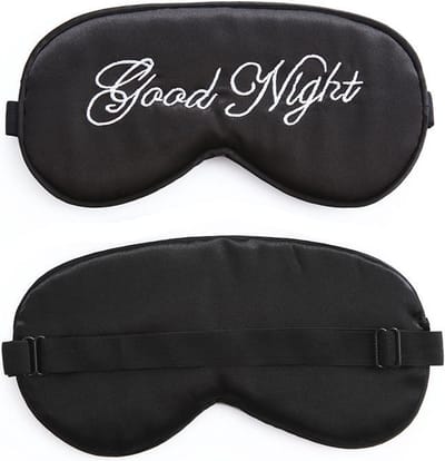 Zijden Verduisterende Slaapmasker voor volwassenen - Goodnight - Vrouwen en Mannen -  Verstelbaar - Oogmasker - Nachtmasker - Reismasker - Slaap masker - Oog masker - Zwart
