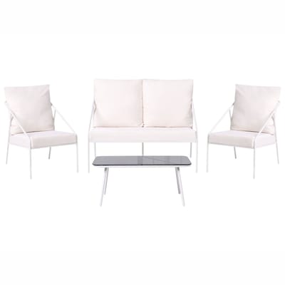 USTICA - Loungeset 4-zits - Wit - Staal