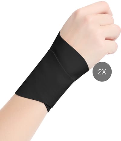 U Fit One Pols Compressie Brace - 2 Stuks - Polsbandage - Wrist Support - Compressie Handschoen - RSI - Ondersteuning & Versteviging - Zwart