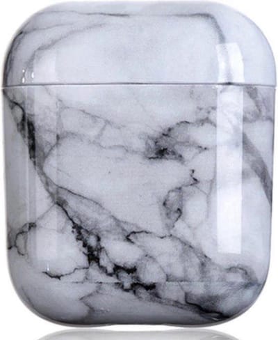 Airpods hoesje - Airpod case "Grey marble" - Airpods case - Airpod case - Airpod hoesje - grijs