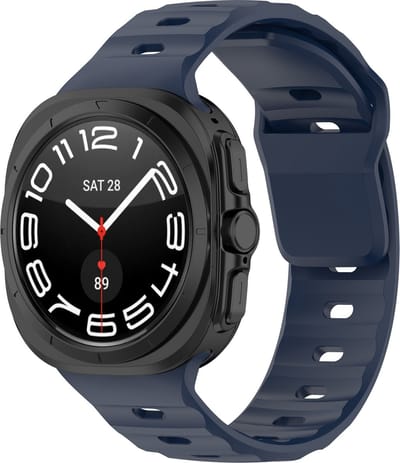 Strap-it Outdoor siliconen smartwatch bandje - geschikt voor de Samsung Galaxy Watch Ultra 2 (2026) / Ultra (2024/2025) - donkerblauw