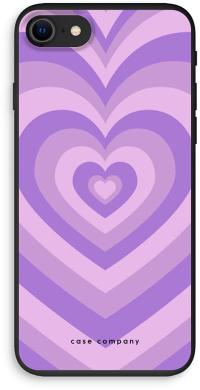 Case Company® - Hoesje geschikt voor iPhone SE 2020 hoesje - Hart Paars - Biologisch Afbreekbaar Telefoonhoesje - Bescherming alle Kanten en Schermrand