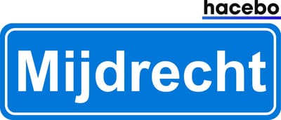 Hacebo - Plaatsnaam Sticker - 29x10 CM - Mijdrecht sticker - Verkeersborden sticker - grappige cadeaus - Mijdrecht