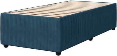 Bedframe Fluweel - Eenpersoonsbed Omouw - Goede Nachtrust - Lattenbodem Ondersteuning - 100x200 cm - Blauw