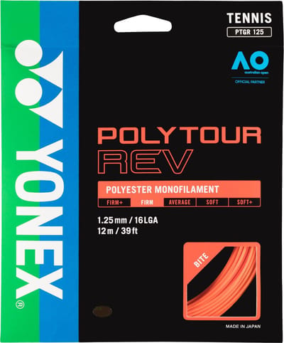 Yonex Polytour REV tennissnaar - 1.25mm oranje - 12m