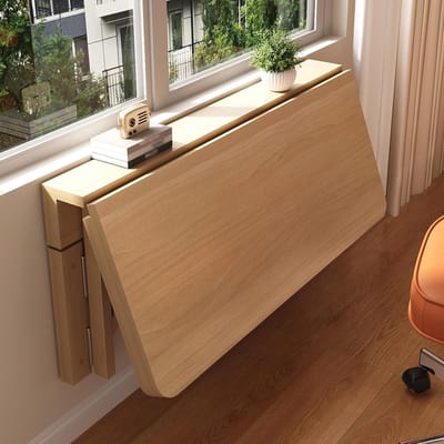 Opklaptafel - Wandtafel Bureau - Ruimte Besparen - Inklapbaar Ontwerp - 70 x 50 cm - Houtkleur