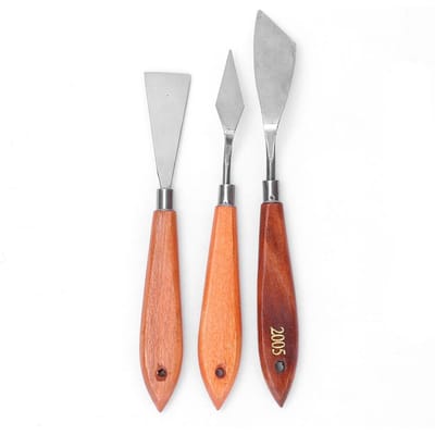Populaire Pratique 3 Pièces Spatule Palette Neutre Grattoir Lame de Spatule Palette Fourniture Peinture à l'Huile